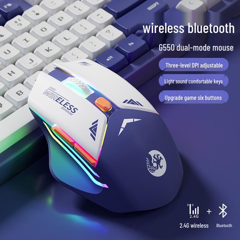 Mecha Mouse Wireless Silent Bluetooth Dual-Mode Mechanical Gaming Mouse Rechargeable for PC/Laptop.