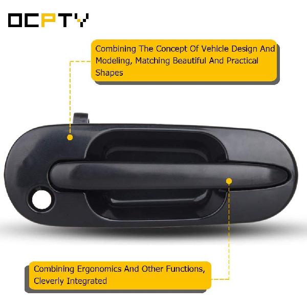 OCPTY Door Handle Exterior Front Passenger Right Side Replacement fit 1997-2001 for Honda for CR-V Outside Door Handle Black