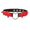 Halloween Fledermausflügel Choker Halskette für Damen Mädchen Punk Herz Chocker Lederhalsband Goth Halskette Schmuck Cosplay Gothic Acces