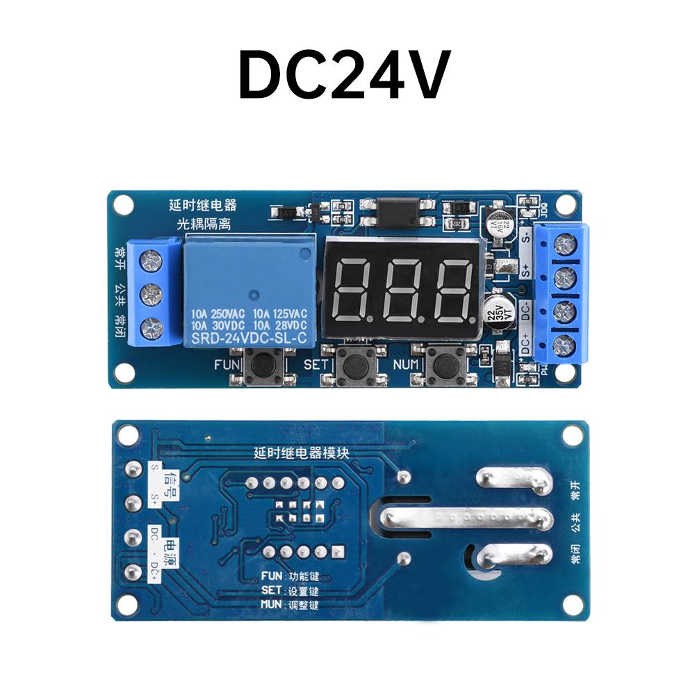 

Time Relay Module 3V 5V 12V 24V Multi Functional LED 3 Digital Display Delay Start Relay Module 3 Buttons Voltage Relay AC 250V 24V