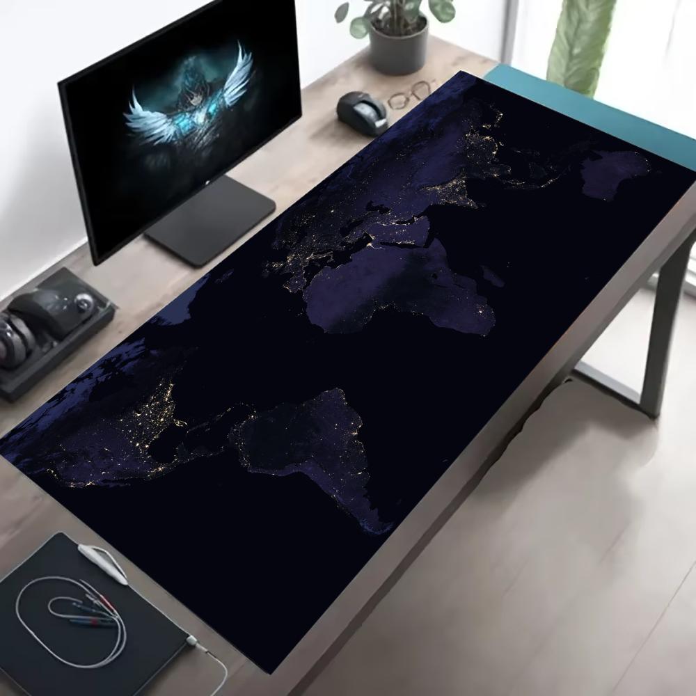 Dark World Map Mouse Pad Large MousePad Mini PC XXL Gaming Rubber Lock Desk Mat Tablet Monitor Computer Gamers Phone Work Office