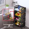 Oversized 3-Tier Movable Kitchen Storage Cart with Top