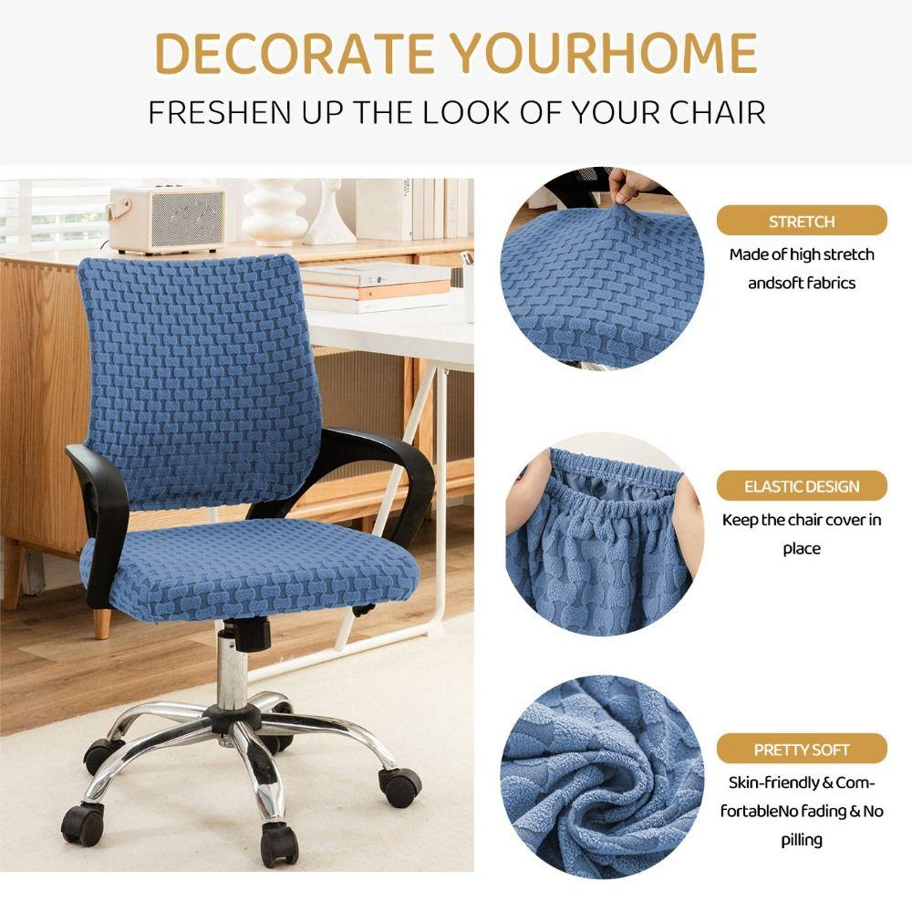 2Pcs/Set Stretchable Office Chair Cover Breathable Chair Protector Seat Protectors Home Office