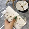 2PCS Transparent Computer Glasses Frame ladies Men Anti Blue Light polygon Eyewear Blocking Glasses Optical Spectacle Eyeglass