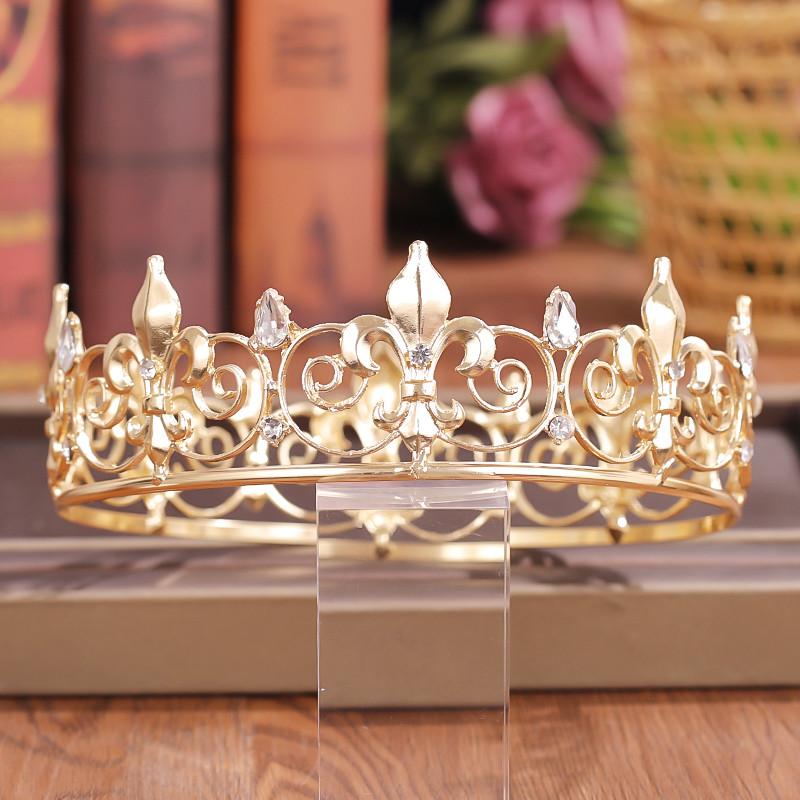 Crystal Rhinestone Round Crown Tiara Hair Jewelry Wedding Hair Accessories Bridal Hair Jewelry Queen Party Crown and Tiaras Gift