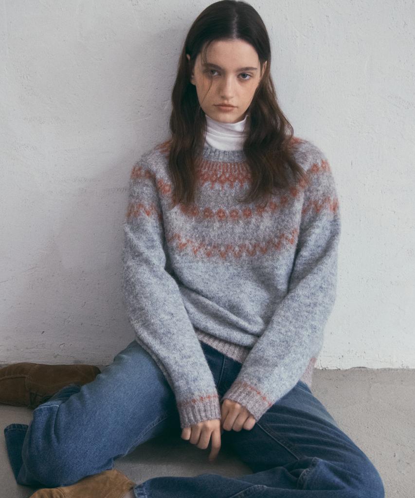 Aueonoseuteljia Vintage Lodge Nordic Knit_Light Gray(Oc25-Kn24)