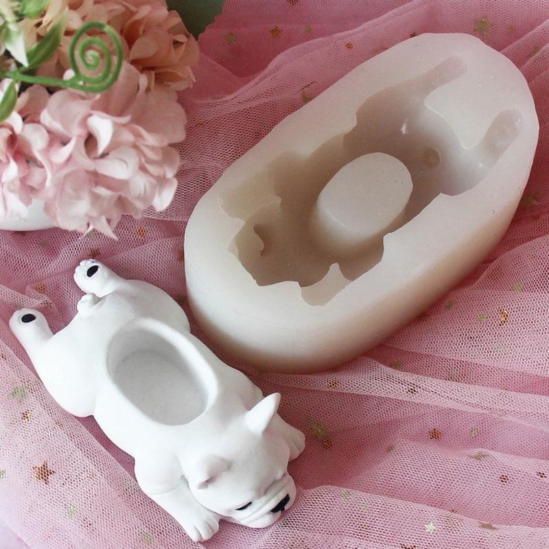 Succulents Planter Resins Molds Cute Dog Flower Pots Silicones Molds DIY Candle Holder Storage Box Molds Castings Mould