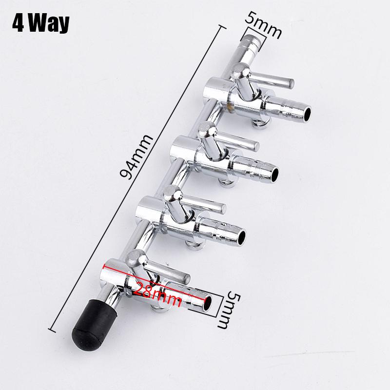 Aquarium Air Splitter Valve Stainless Steel Fish Tank Air Flow Control Switch Valve 1~5 Ways Distributor Oxygen Pump Accessories