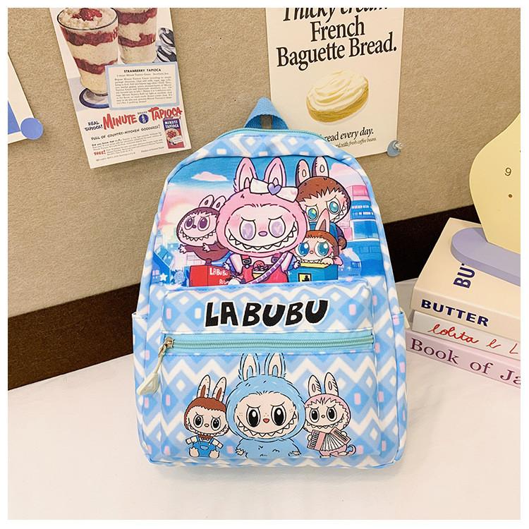 Adorable Labubu Cartoon Kids Backpack Lightweight Nylon Design For Ages Two To Six