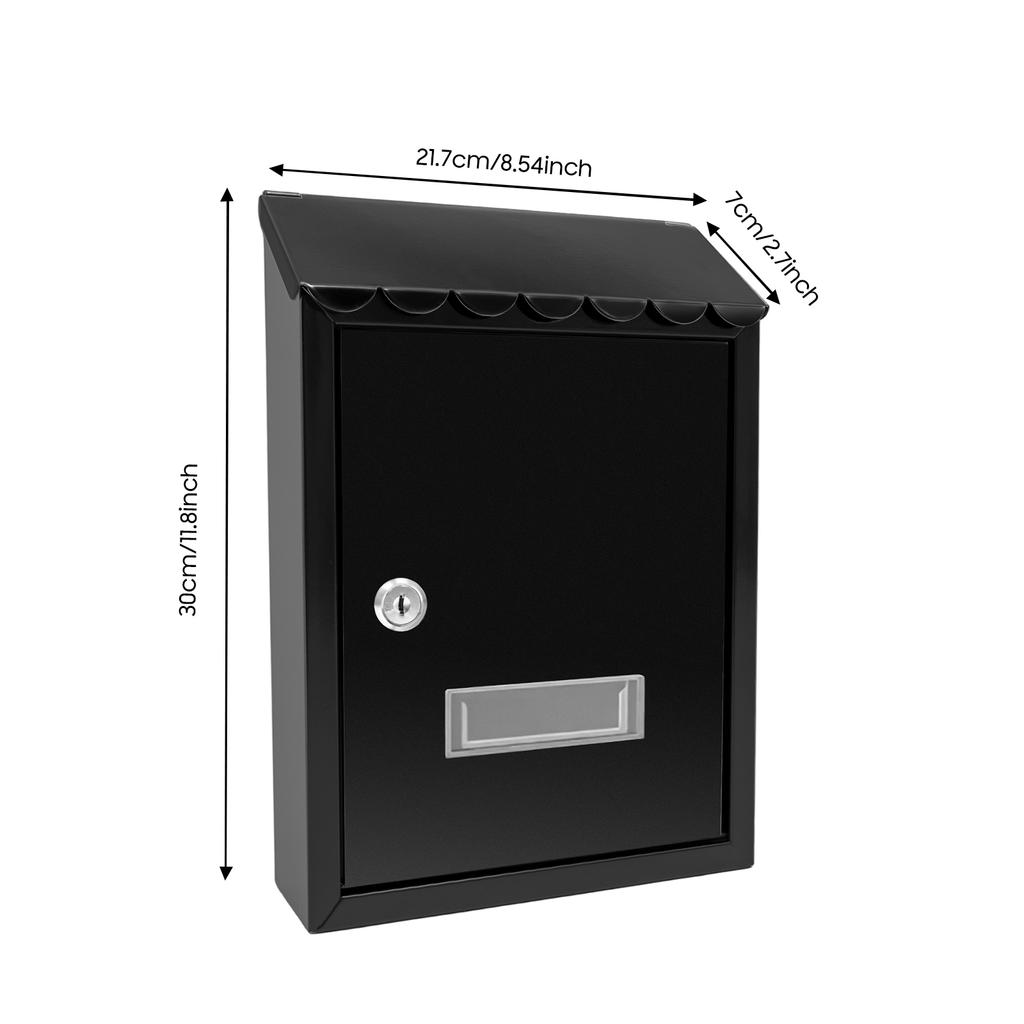Locking Wall Mount Mailbox, Mail Boxes with Key Lock, Security Key Drop Box for Letters Newspapers, Cards