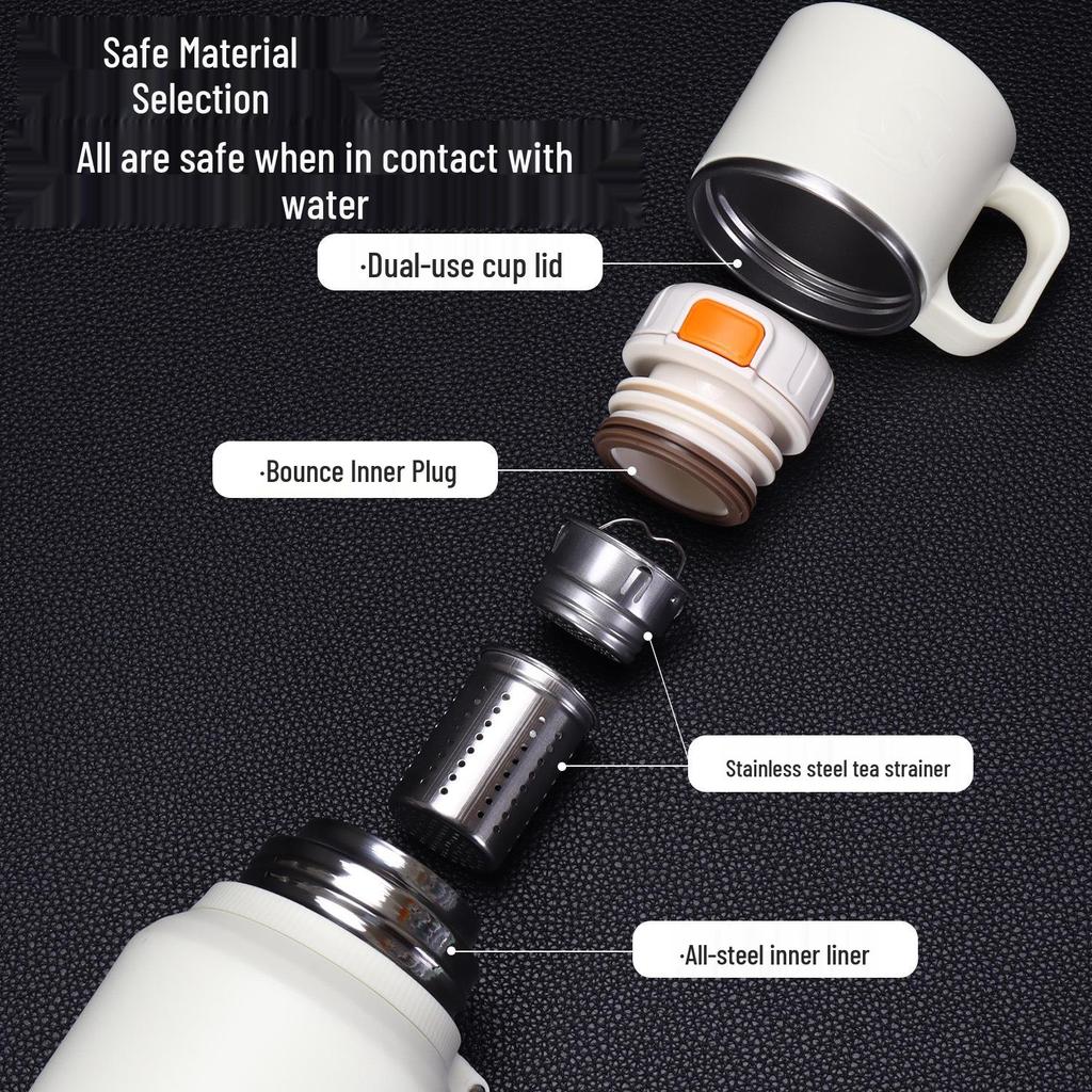 Large Capacity 316 Stainless Steel Thermos with Tea Infuser – Portable, Leak-Proof Bottle for Hot/Cold Retention