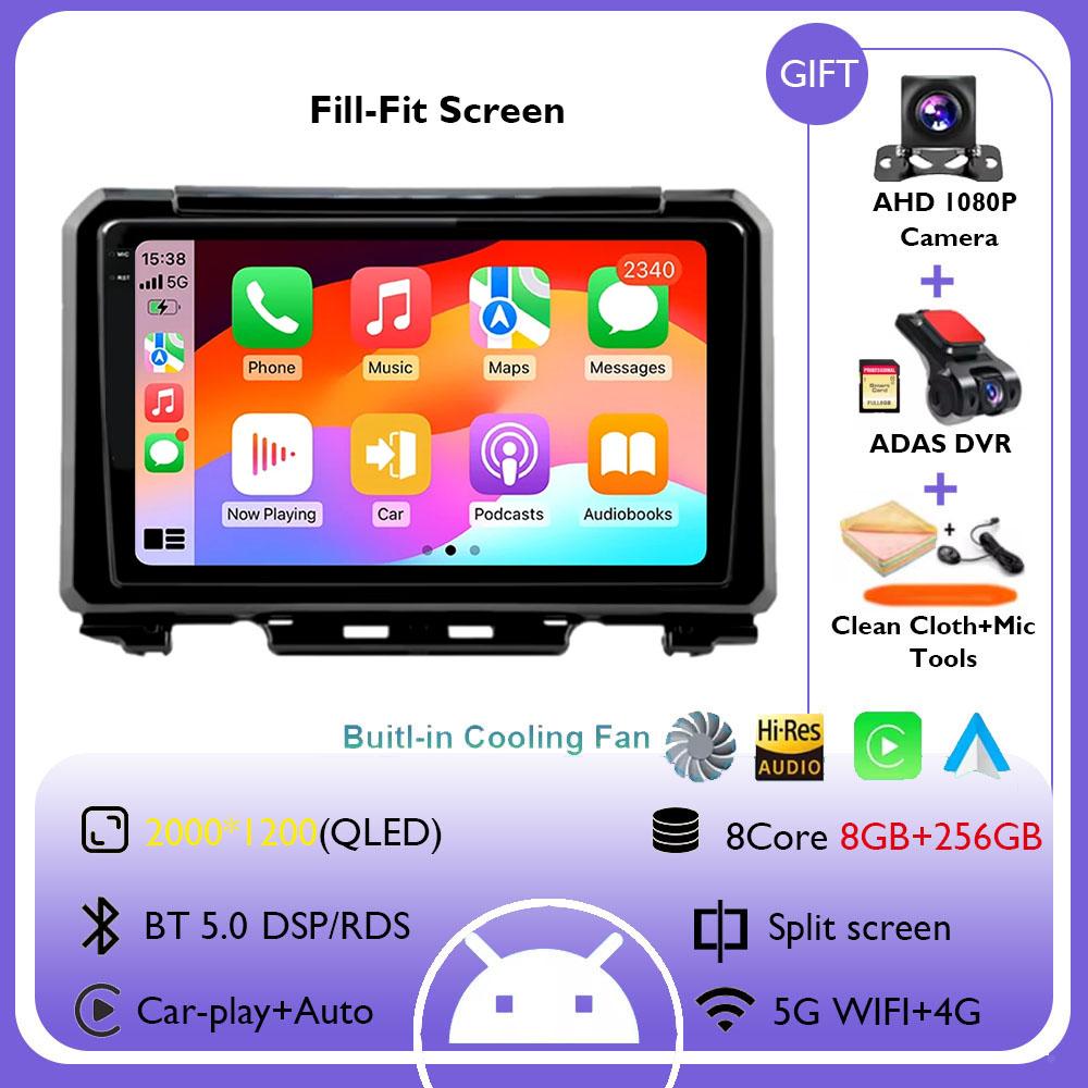 9" Android 14 Carplay Car Radio For Suzuki Jimny 2018 2019 2020 Navigation GPS Multimedia Player Stereo BT DSP WIFI+4G Auto