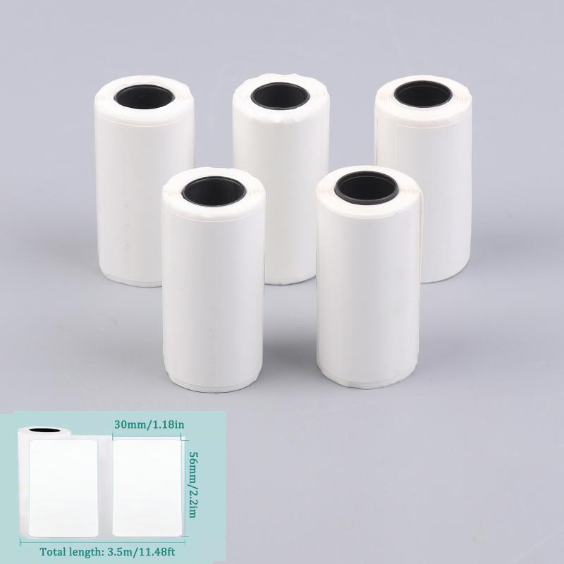 

5Rolls 15Mm 30Mm Thermal Paper Self-Adhesive Printing Label Papers Sticker For Pocket Mini Printers For Paperang P1 P6 A8 Series as the picture