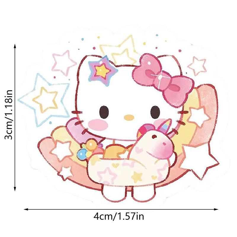 100 Stickers/Bag Cute Hello Kitty Stickers Sealing Sticker Phone Laptop Suitcase Waterproof Decorated Stickers Children Toy Gift