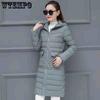 Cappotto invernale da donna con grande collo di pelliccia in cotone sopra il ginocchio, lungo parka, caldo cappotto antivento, spesso, giacca da esterno in piumino