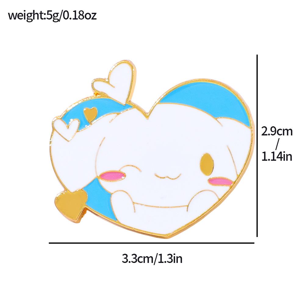 Soft Cute Sanrio Metal Badge Love Styling Kulomie Melody Jade Cinnamon Dog Alloy Brooch