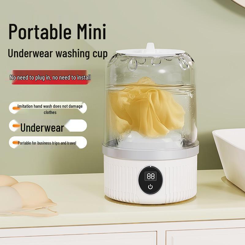 Portable Blue Light Sterilization Mini Washer for Underwear and Socks with Wireless Charging