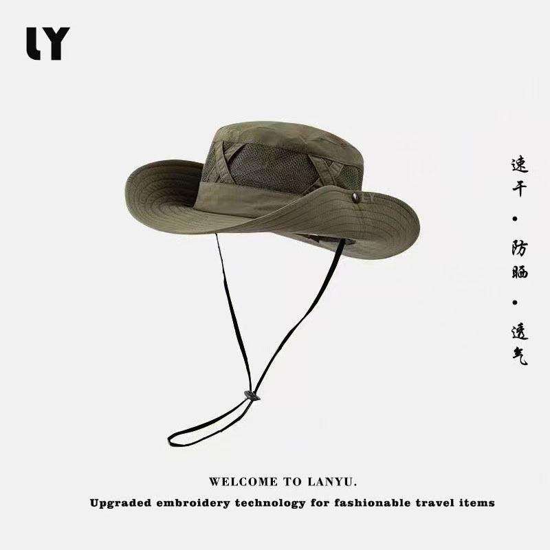 

Мужская шляпа от солнца, шляпа для походов на открытом воздухе, шляпа для рыбалки, летняя дышащая защита от солнца, шляпа-ведро с большими полями, мужской и женский ретро-стиль армия зеленый