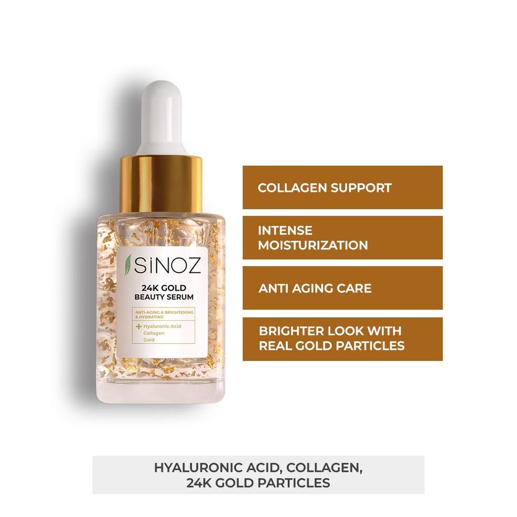 Sinoz 24K Gold Beauty Serum – Anti-Aging and Brightening 30ml