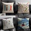 Ski Resort Prop Cushion Cover Natural Linen Organic Fabric Double-Sided Printing Sofa Home Decor Gift Pillow Case