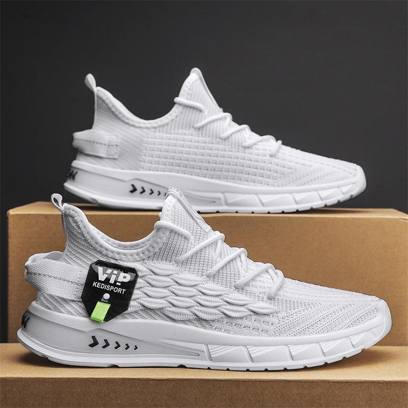 2025 men's shoes autumn breathable thin deodorant mesh fly-woven mesh shoes men's casual sports running trendy shoes