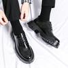 Fashion Spring Autumn Crocodile Pattern Loafers Men's Fashion Designer Black Patent Leather Shoes Outdoor Fashion Casual Shoes for Men
