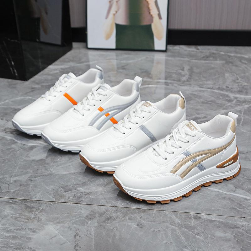 Korean version breathable leather surface German training shoes women's 2025 autumn new thick-soled lightweight sports and leisure board shoes