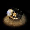 Creative Moonlight Gemstone Women for Ring Tree Branch Flower Twine Ladies Moonstone Ring Elegant Ladies Black Gold Jewelry