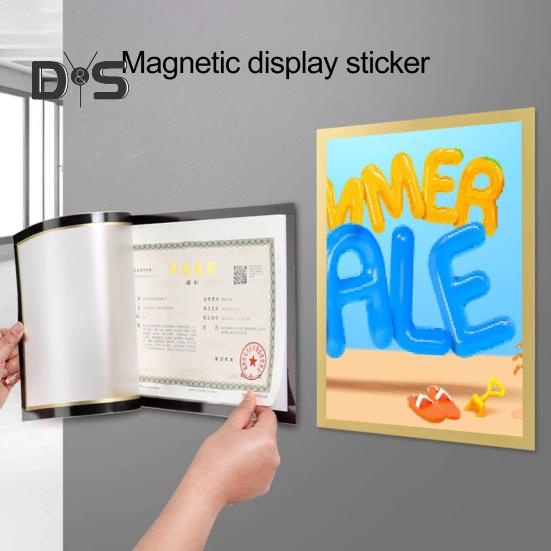 Moldura autoadesiva, porta-retratos magnético com tampa transparente, moldura de exibição de pôster de parede para fotos e documentos