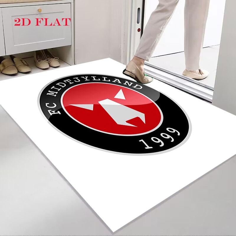 FC Midtjylland Logo Carpet Rug for Living Room Bedroom Home Sofa Decoration,Kids Play Nonslip Floor Mat