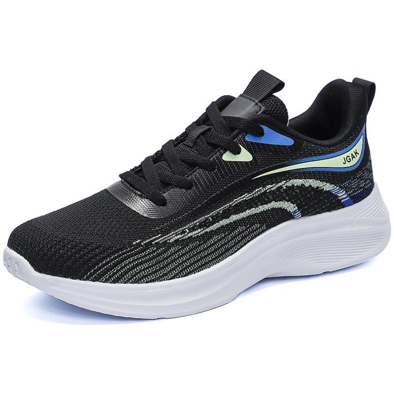 Large size fly-woven men's shoes shock-absorbing casual sports shoes summer mesh shoes men's lightweight running shoes are hot in foreign trade