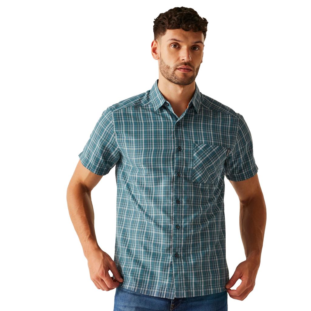 Regatta Mens Mindano IX Checked Short-Sleeved Shirt