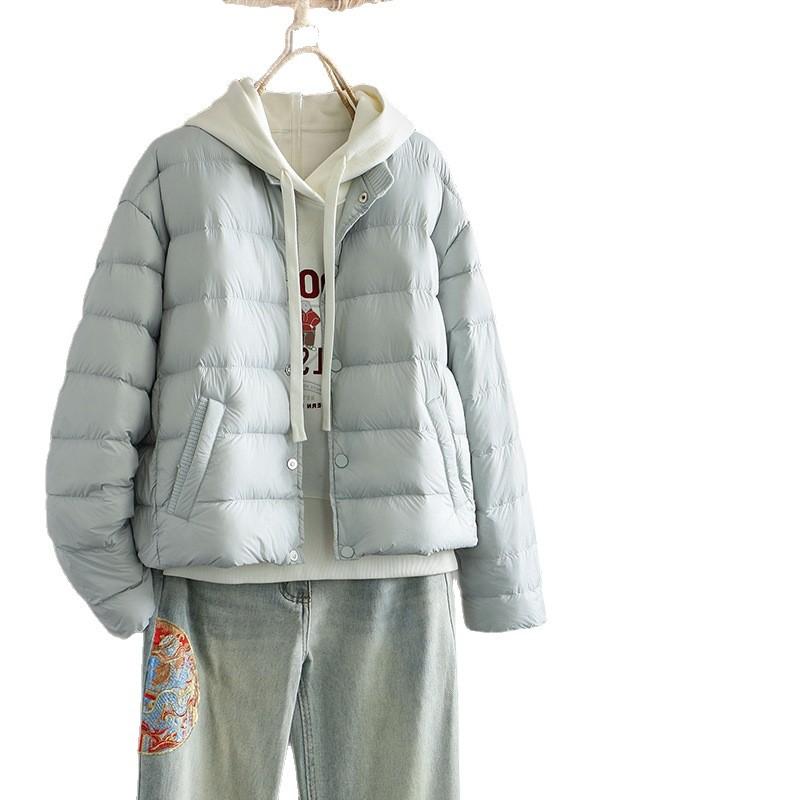 Small stand-up collar light down jacket women's autumn and winter new white duck down fashionable foreign style warm short coat