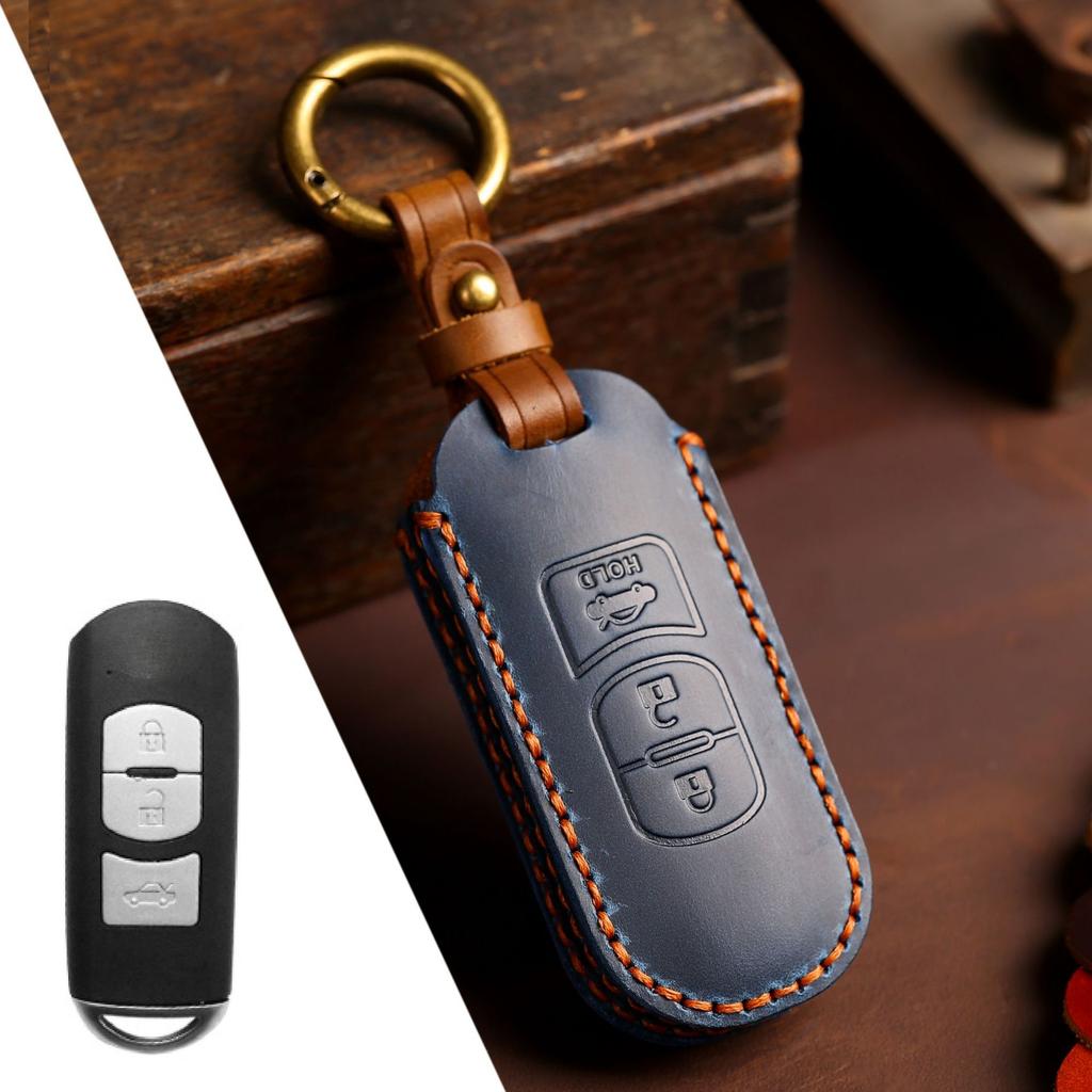 Leather Cover Protector Car Fob Key Case Holder Shell for Mazda 2 3 5 6 Gh Gj Cx3 Cx5 Cx9 Cx-5 Cx Remote Keychain Accessories