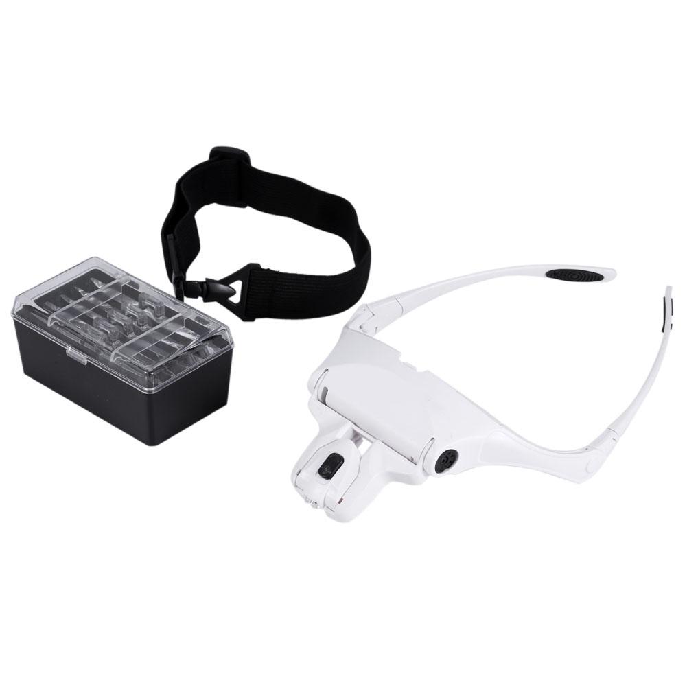 

New 5 Lens Headset Magnifier With LED Lights Hand Free Magnifying Glass Eyelash Extension