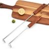 New Stainless Steel Meat Turner Hook BBQ with Wooden Handle Meat Hook Food Flipper Hook Easy To Clean