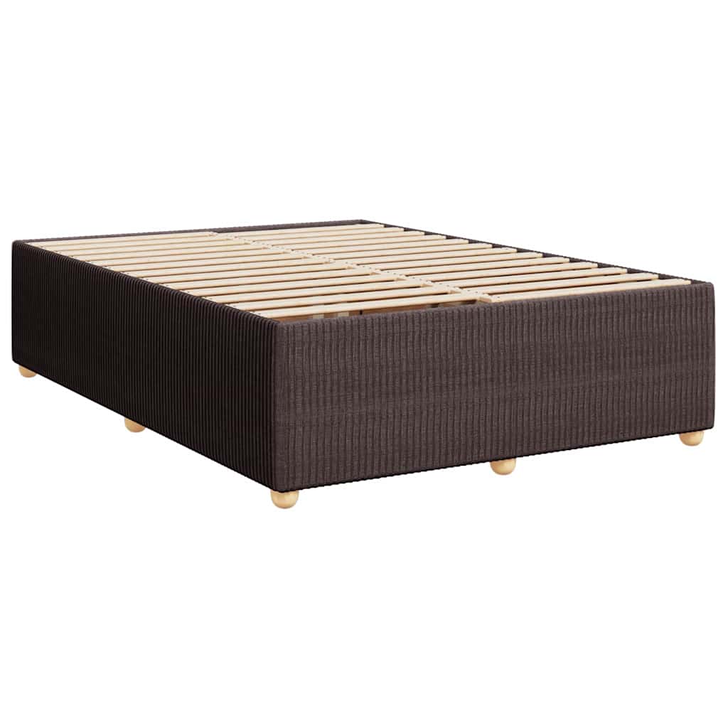 Bed Frame Without Mattress Dark Brown 140 X 190 Cm Fabric