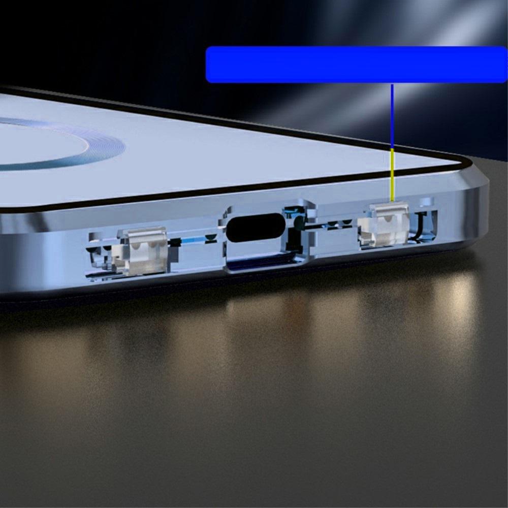 Magnetic Dual Glass MagSafe Case for iPhone 15 Pro Max, Blue