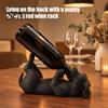 Sturdy Wine Bottle Support Lying Dog Rack, Matte Black 3D Printed Statue, Decorative Creative Animal Stand Holder for Dining Table or Bar Cabinet