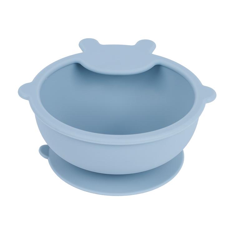 Children s Silicone Bear Bowl - Anti-fall, Anti-scald Suction Food Bowl for Baby Feeding