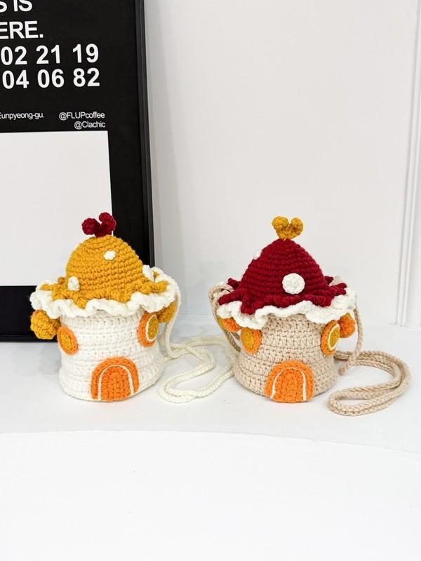 Cute Woolen Girl Bag With Phone Pocket For Daily Use And Street Style Fashion