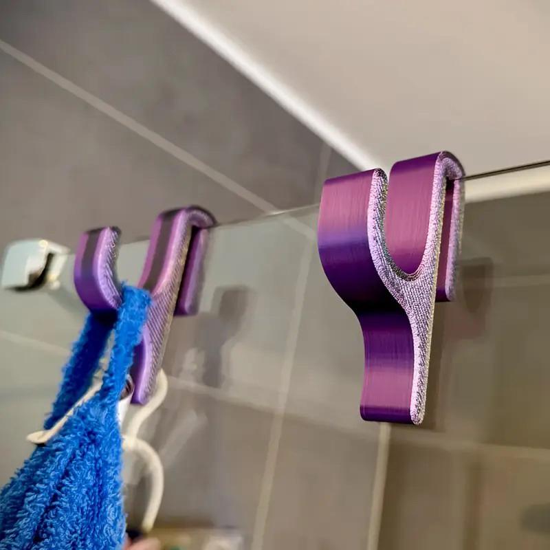 Shower Hook For 8Mm Glass Doors Holds Towels And Clothes Wall Organizer Towel Holder Easy-To-Install Minimalist Home Decor