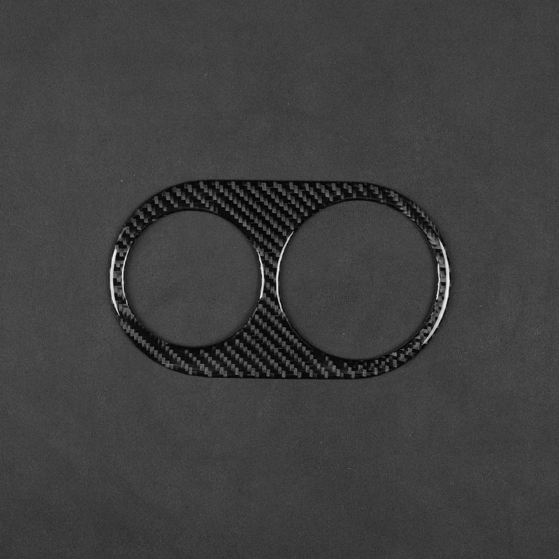 Real Carbon Fiber Car Accessories Rear Cup Holder Panel Decorative Trim Cover Soft Sticker For Jaguar X-TYPE X400 2001-2009