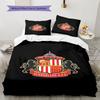 Sunderland AFC Vzorované povlečení, Sada přikrývek Povlak na přikrývku Povlak na polštář Domov Narozeninový dárek(1 * povlak na peřinu + 2 * povlak na polštář, bez jádra)