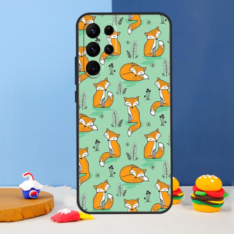 Fox Animal Pattern Phone Case For Samsung Galaxy S25 Ultra S9 S10 S20 S21 S22 Plus S23 FE S24 Ultra Cover Coque