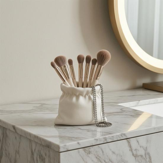 3D Printed Succulents Pots, Creative Cloth Bag Shape Flower Pots for Indoor Plants, Multi-Purpose Desktop Storage Holder, Minimalist Plant Pots Home