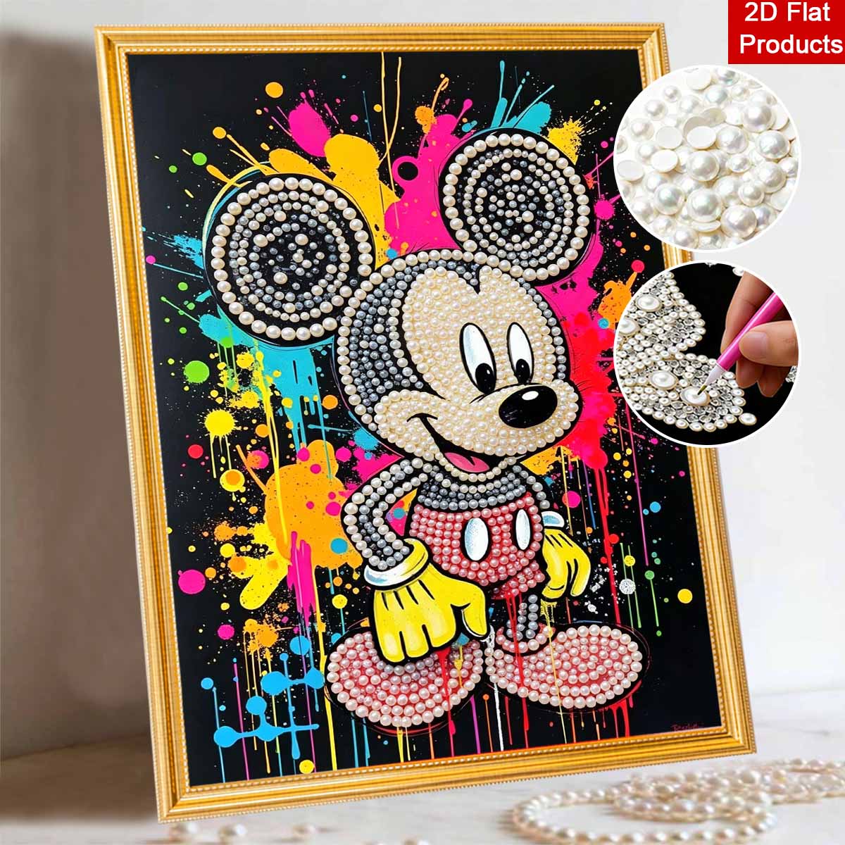 

Disney Mickey Pearl Art Painting Home Wall Decor Graffiti Pop Art Crafts Handmade DIY Adult/Beginner Gift Creative Home Decor Frameless Canvas 30x40
