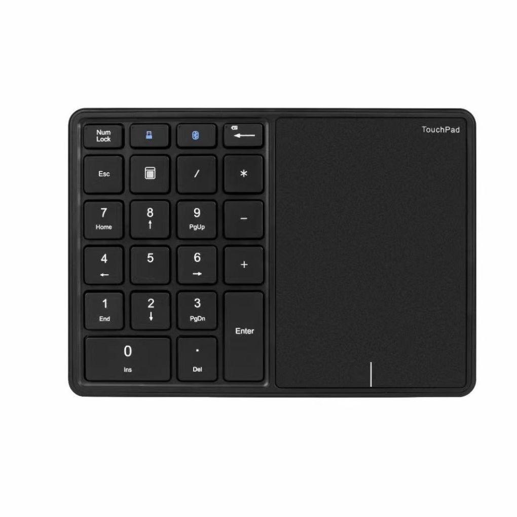 

Ultra-thin Dual-Mode Wireless Bluetooth Numeric Keypad with Touchpad and USB Charging