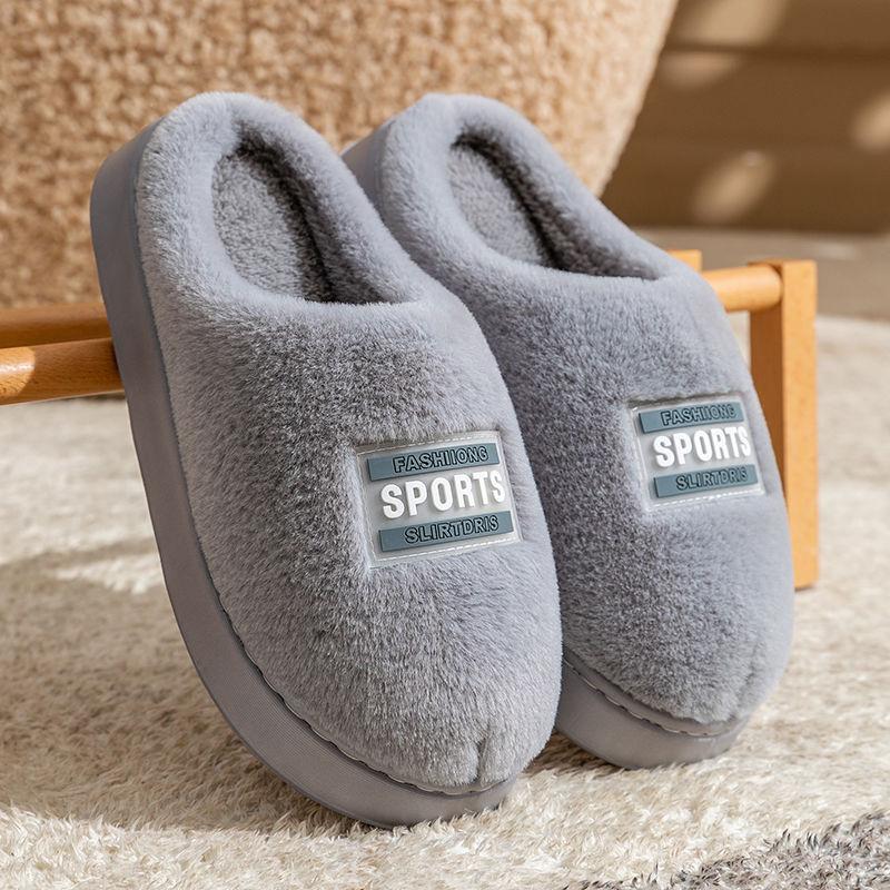 Plush cotton slippers autumn indoor bow style thick bottom plush warm cotton drag style