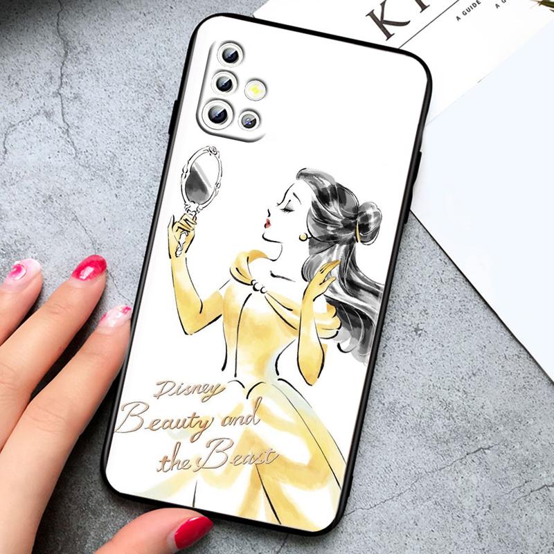 Princess Cartoon For Samsung Galaxy A73 A54 A52S A72 A71 A52 A51 A22 A32 A21S 4G 5G Silicone Soft Black Phone Case